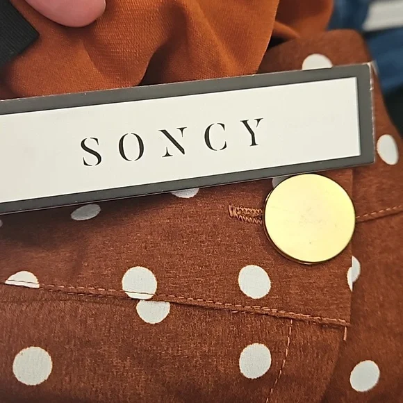 Soncy Polka Dot Wrap Skirt Size 0 (12) Brown & White NWT - Picture 4 of 8